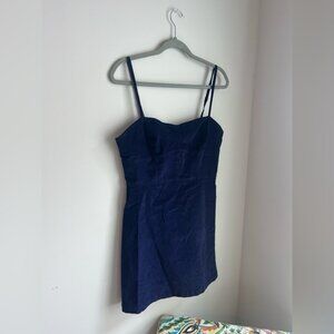 Blue mini dress with thin straps